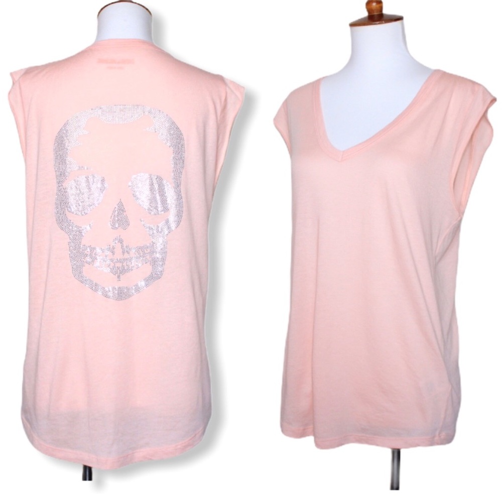 Zadig & Voltaire Blush Embellished Skull Shell Top